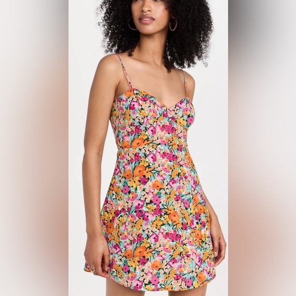 For Love And Lemons Dresses & Skirts - NWT For Love and Lemons Deena Floral Mini Dress Orange Pink Size XS